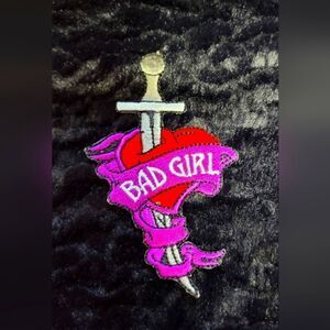 Vintage Bad Girl Heart and Dagger Patch New Old Stock